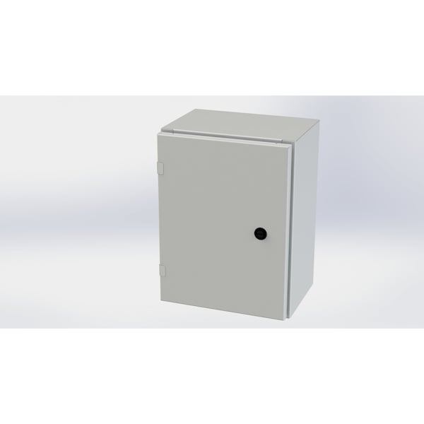 1/4 Turn Latch Electrical Enclosures, 16 in H, 8 in D, 12 in W, NEMA 3R, 4, 12, 13, Carbon Steel